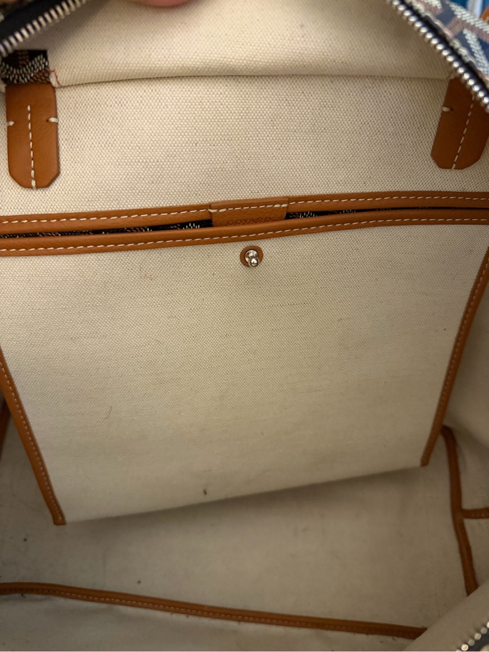Authentic Goyard Patterned Tote Bag with White Stripe with dust bag - Picture 7 of 13